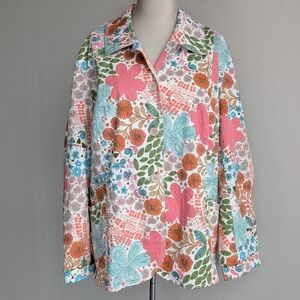Koret Floral Cotton Button-Up Jacket